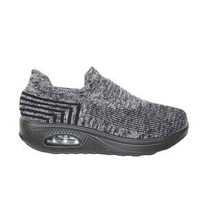 Women’s US8 Gray Slip-On Knit Sneakers Athletic Shoes Air Cushion Platform Shoes